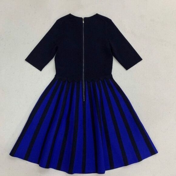 Ted Baker London Salyee Ribbed Scalloped Trim Knit Skater Dress NWOT S - Picture 6 of 9